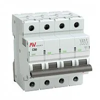 Выключатель автоматический модульный 4п C 50А 6кА AV-6 AVERES EKF mcb6-4-50C-av
