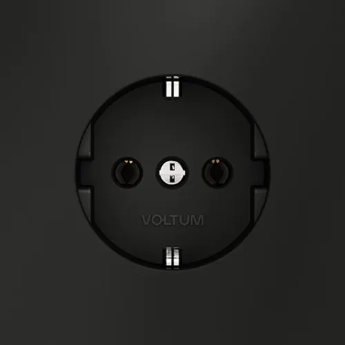 Розетка 1-м СП S70 16А с заземл. механизм черн. матов. Voltum VLS040108 фото 4