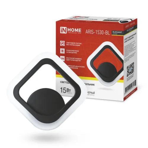 Светильник светодиодный ELEGANT ARIS-1530-BL 15Вт 3000К 1200лм 230В черн. IN HOME 4690612054391