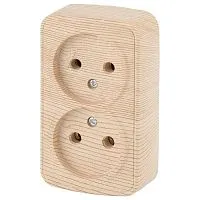 Розетка 2-м ОП Polo 3-203-11 2х2P 16А 250В IP20 без заземл. сосна Intro Б0053571