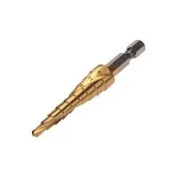 Сверло ступенчатое 4-5-6-7-8-9-10-11-12мм Р6М5 ТИТАН шестигр. хвостовик Kranz KR-12-6615