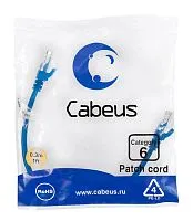 Патч-корд U/UTP кат.6 PC-UTP-RJ45-Cat.6-0.3m-BL 2xRJ45/8p8c неэкранир. PVC 0.3м син. Cabeus 8675c