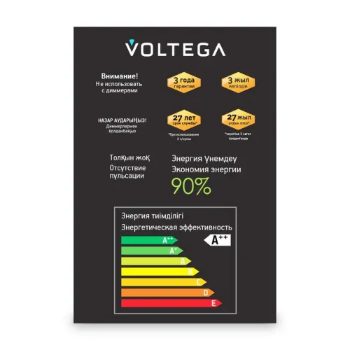 Лампа светодиодная филаментная Loft 271 G125 4Вт 2500К E27 Voltega 8554 фото 6