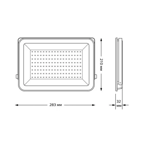Прожектор светодиодный Qplus 100Вт 6500К IP65 10500лм 175-265В ДО графит. GAUSS 690511100 фото 6