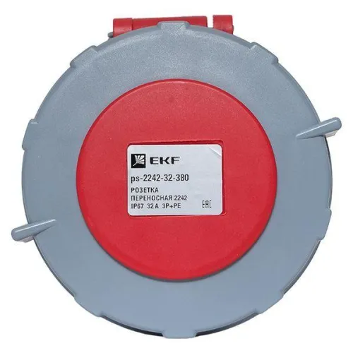 Розетка переносная 2242 3Р+РЕ 32А 380В IP67 PROxima EKF ps-2242-32-380 фото 3