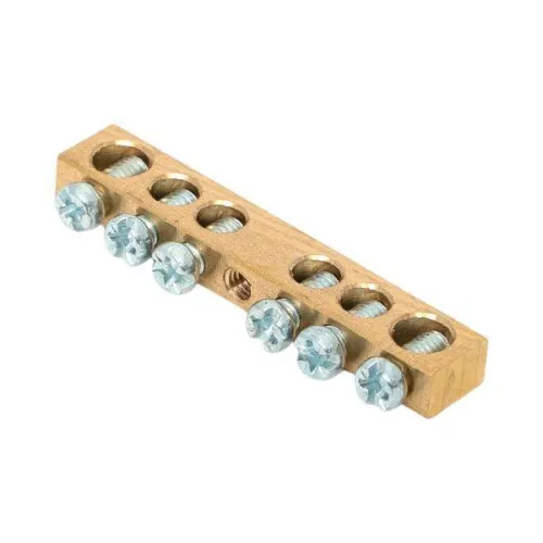 Шина PEN "ноль-земля" 6х9 6 отвер. латунь крепеж по центру розн. стикер PROxima EKF sn0-63-06-r фото 3