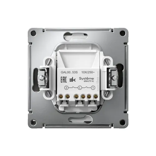 Выключатель 2-кл. ArtGallery (сх. 5а) 10AX с подсветкой быстрозажим. клем. механизм базальт SE GAL001453S фото 4