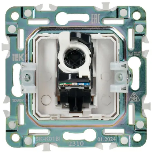 Розетка компьютерная RJ45 кат.5E SKANDY SK-K01Bl черн. IEK SK-K10-1-K02 фото 6