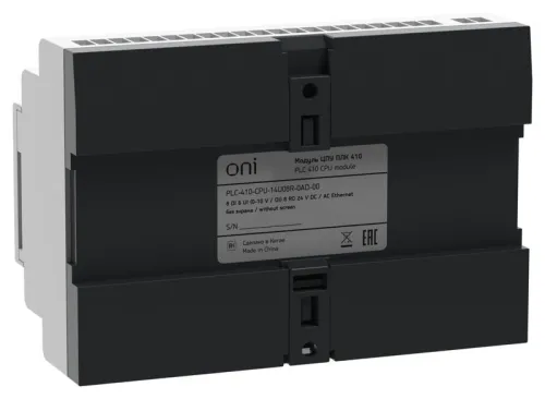 Модуль ЦПУ ПЛК 410 8 DI 6 UI (0-10В/DI) 8 RO 12В-24В DC или 24В AC с Ethernet портом без экрана ONI PLC-410-CPU-14U08R-0AD-00 фото 8