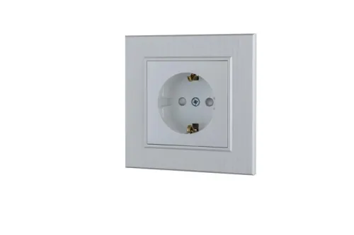 Розетка 1-м Karea LINE STAR с заземл. жемчуж. Makel 86100028 фото 2