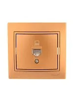 Розетка компьютерная 1-м СП Mira RJ45 зол. метал. LEZARD 701-1313-139