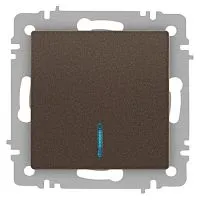 Выключатель 1-кл. СП Accent 6-102-08 10А IP20 250В с подсветкой AL/CU бронза Intro Б0063463