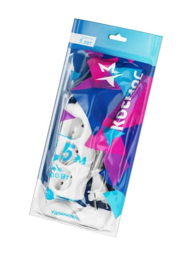 Удлинитель 3х1.5м без заземл. 16А IP20 ПВС 2х1.5 КОСМОС YKsm1.5m-3g(K) фото 2