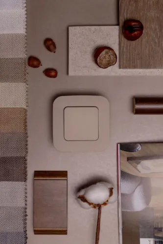 Выключатель проходной 1-кл. СП FLITE ВС61-1-0-ФлЛ 10А механизм льняной IEK FI-V12-0-10-1-K88 фото 2