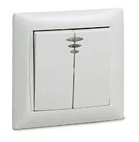 Выключатель 2-кл. СП Valenzo 6123 10А IP20 с подсветкой бел. ASD / IN HOME 4690612006321