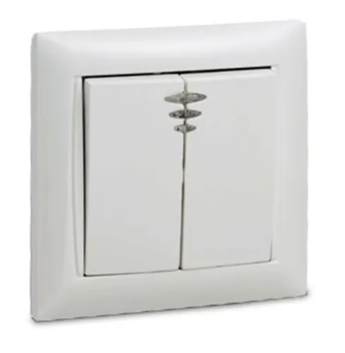 Выключатель 2-кл. СП Valenzo 6123 10А IP20 с подсветкой бел. ASD / IN HOME 4690612006321