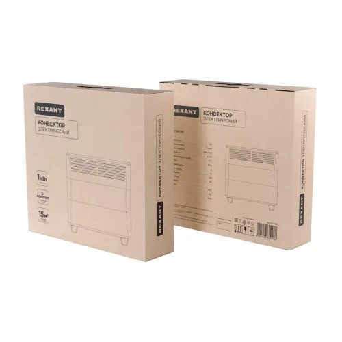 Конвектор электрический с механическим термостатом 1кВт Х-нагревательный элемент ножки Rexant 60-0115 фото 3