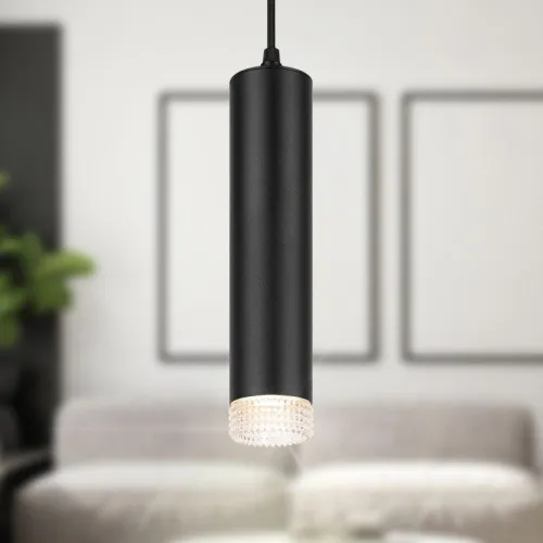 Светильник подвесной (подвес) PL18 BK/CL MR16 GU10 потолочный цилиндр черн. прозр. ЭРА Б0058483