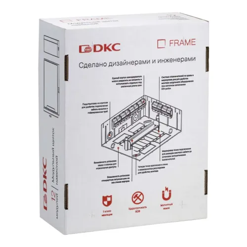 Щиток настенный Фрейм (FRAME) 12мод. с тонированной дверцей с 2 шин PEN на 8+6 отверст. бел. DKC F12W1WD фото 3