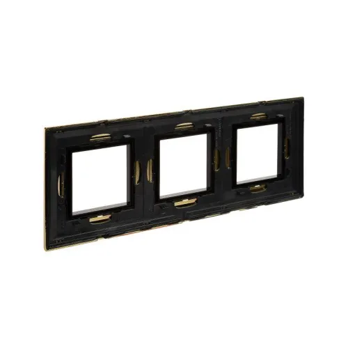 Рамка 3-м 6мод. Avanti метал. зол. DKC 4408856 фото 3