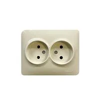 Розетка 2-м Karina Life без заземл. ПБТ крем. LEZARD 708-0300-128B