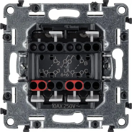 Переключатель 2-кл. СП Valena Allure 10А IP20 250В с лицев. панелью безвинтов. зажимы механизм сл. кость Leg 752808 фото 3