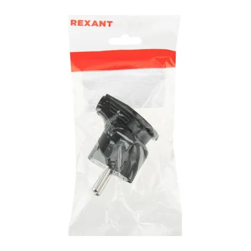 Вилка Евро угловая 16А с заземл. черн. Rexant 16-0726 фото 5