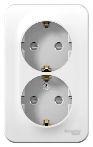 Розетка 2-м ОП Blanca 16А IP20 250В с заземл. защ. шторки с изолир. пластиной бел. SE BLNRA011211 фото 3