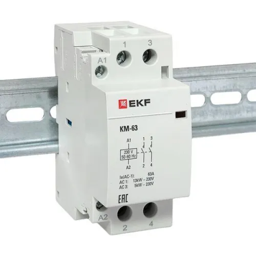 Контактор модульный КМ 63А 2NО (2 мод.) EKF km-2-63-20 фото 10