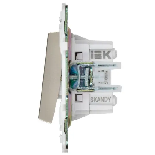 Выключатель перекрестный 2-кл. SKANDY 10А SK-V06Sh шампань IEK SK-V23-0-10-K37 фото 5