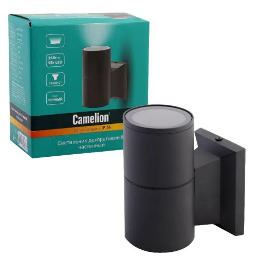 Светильник уличный фасадный металлический IP54 LGU10-02 C02 черн. Camelion 15387 фото 5