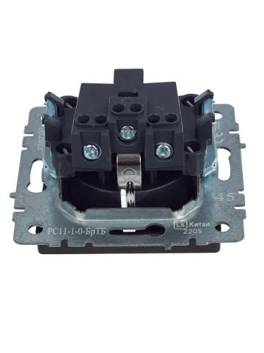 Розетка 1-м СП BRITE РС11-1-0-БрТБ 16А с заземл. без защ. шторки механизм бронза IEK BR-R11-16-K45 фото 6