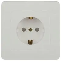 Розетка 1-м СП Style 7-206-01 16А 250В IP20 2P+E Schuko с заземл. защ. шторки бел. Intro Б0060623