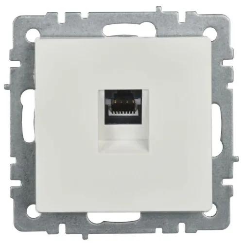 Розетка компьютерная СП RJ45 кат.5E BRITE РК10-БрБ механизм бел. IEK BR-K10-1-K01 фото 7