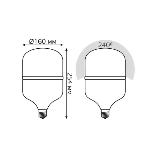 Лампа светодиодная Elementary 55Вт T160 цилиндр 6500К холод. бел. E27 5250лм Promo GAUSS 60436 фото 3