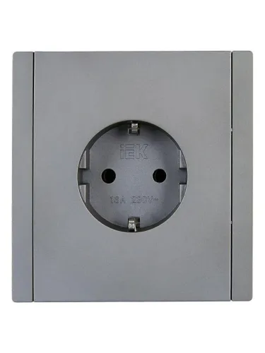 Розетка СП FORTE&PIANO FP514 16А с заземл. без защ. шторок безвинт. крепл. сталь IEK FP-R11-16-1-K46 фото 2