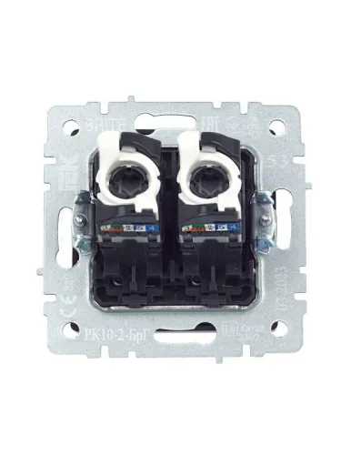 Розетка компьютерная 2-м СП BRITE RJ45 кат.5E РК10-2-БрГ механизм графит IEK BR-K20-1-K53 фото 7