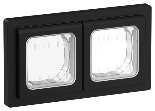 Рамка 2-м СП FLITE Рпро-2-55-ФлЧ IP55 черн. IEK FI-M20-32-55-K02