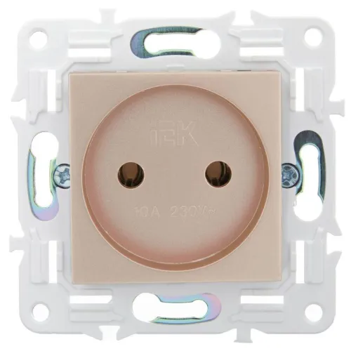 Розетка SKANDY 10А без заземл. без защ. шторок SK-R02Sa песочн. IEK SK-R10-10-K98 фото 2