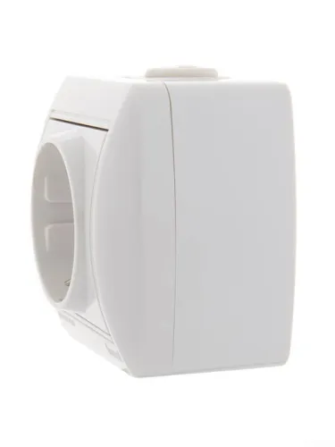 Розетка 1-м ОП Nata 16А IP20 с заземл. керамика бел. LEZARD 710-0200-122 фото 4