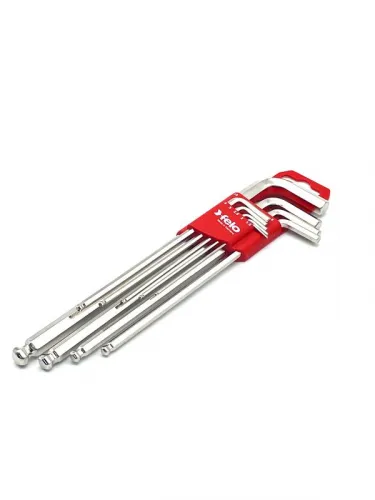 Набор ключей шестигранных Г-образ. удлиненных с шаровым окончанием HEX 1.5-10.0 (9 предметов) FELO 36500911 фото 3