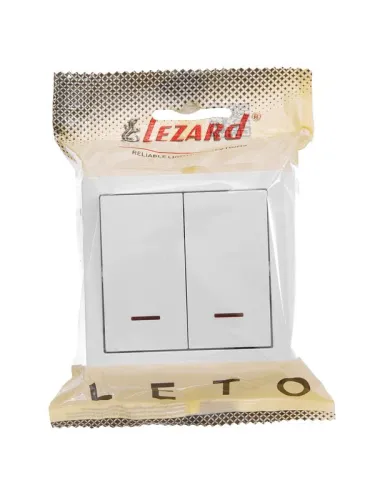 Выключатель 2-кл. ОП LETO с индикацией бел. LEZARD 752-0200-112 фото 2