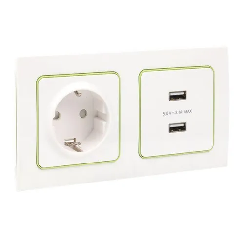 Рамка 2-м Стокгольм бел. с линией цвета зел. PROxima EKF EXM-G-303-20 фото 8