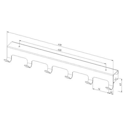 Вешалка навесная на дверь 6 крючков черн. Rexant 38-0643 фото 5