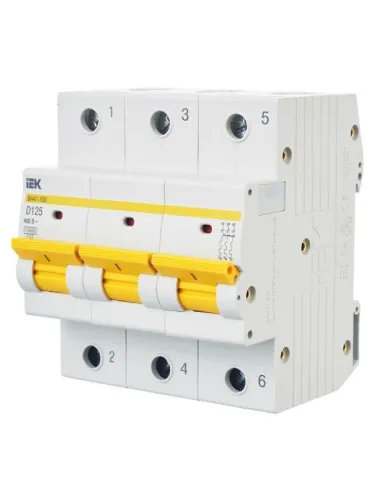 Выключатель автоматический модульный 3п D 125А 15кА ВА47-150 KARAT IEK MVA50-3-125-D фото 4