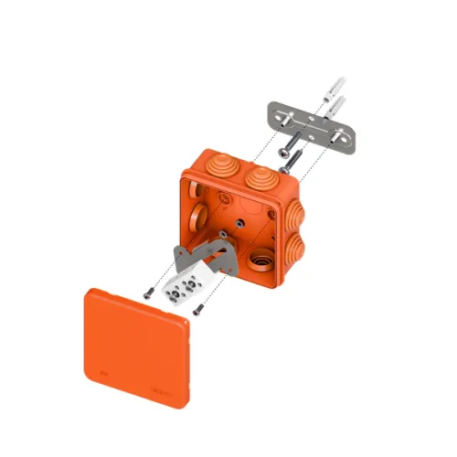 Коробка огнестойкая E45 85х85х40мм IP55 с клеммниками 4 полюса 0.5-10кв.мм HF EKF plc-kmfr-85-410