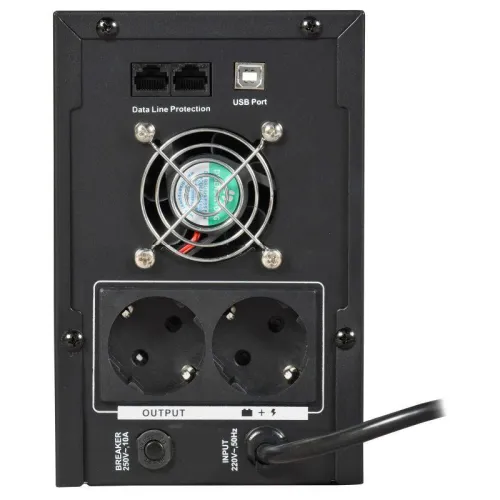 Источник бесперебойного питания ELECTRA ET 2кВ.А/1.2кВт с АКБ 2х9А.ч USB Schuko ITK EET-2000VA-1-002-S фото 2