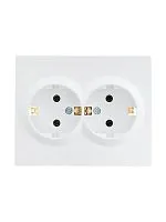 Розетка 2-м СП VESNA с заземл. ПБТ бел. LEZARD 742-0200-127B