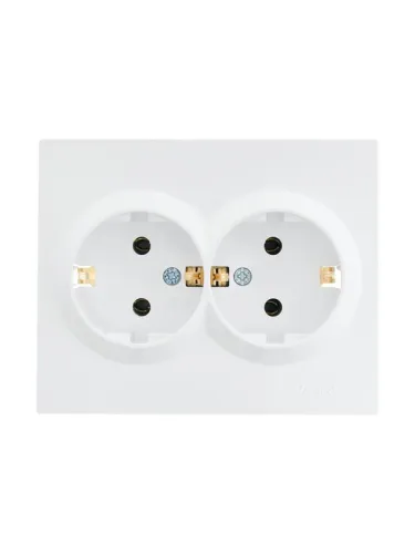 Розетка 2-м СП VESNA с заземл. ПБТ бел. LEZARD 742-0200-127B