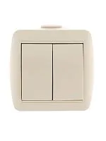 Выключатель 2-кл. ОП Nata 10А IP20 крем. LEZARD 710-0300-101